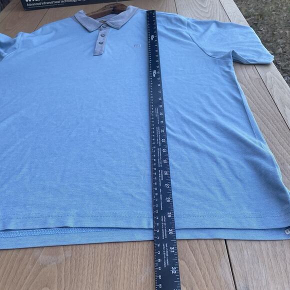 Texas A&M Football Polo Travis Mathew Baby Blue Polo Aggies Block T Golf Shift - Picture 8 of 8